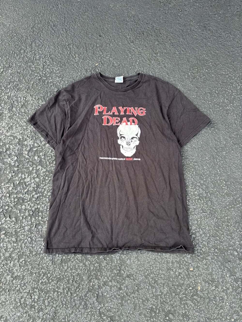 Vintage Delta Pro Weight Playing Dead Graphic T-Shirt Black Size L